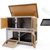 Mayugardening Cedar Rabbit Hutch Two‑Level-5